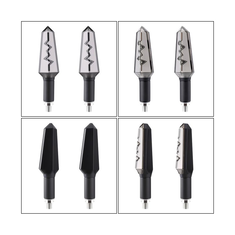 AC-0125 Zigzag Motorcycle LED DRL Turn Signal Pair