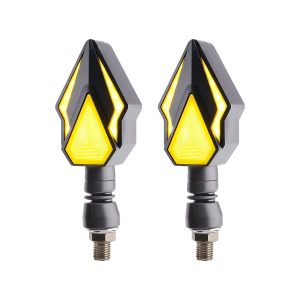 AC-0167 Yellow Spear Motorcycle LED DRL Turn Signal Pair