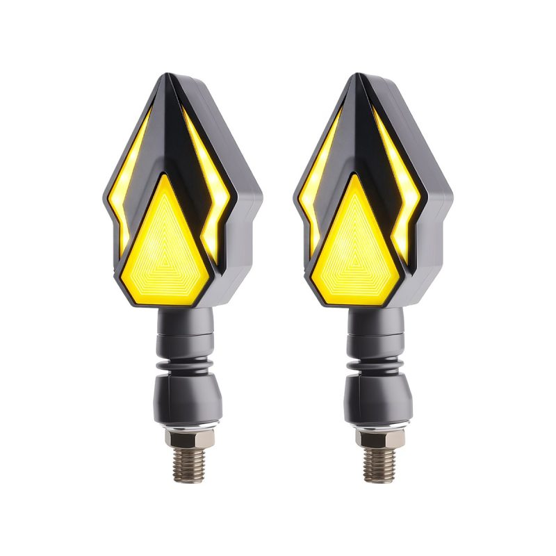 AC-0167 Yellow Spear Motorcycle LED DRL Turn Signal Pair