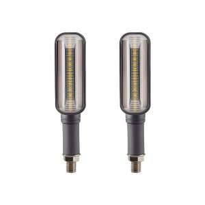 Unlit product pair view showing the smoked lens and bar-style housing shape.