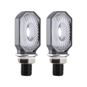 AC-0225 Blue Oval Motorcycle LED DRL Turn Signal Pair alternate front reference