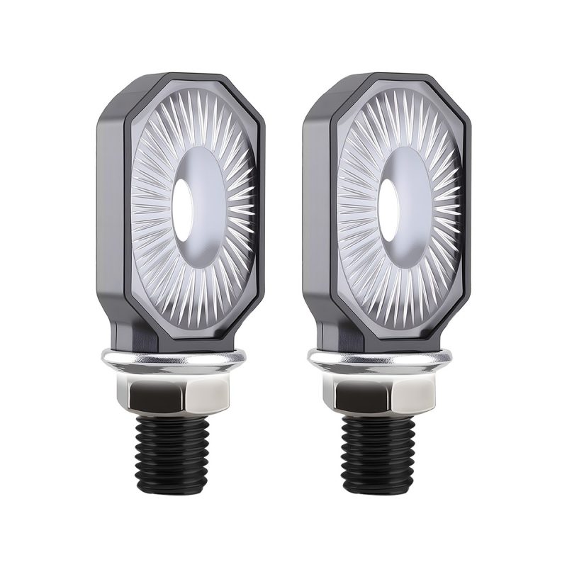 AC-0225 Blue Oval Motorcycle LED DRL Turn Signal Pair alternate front reference