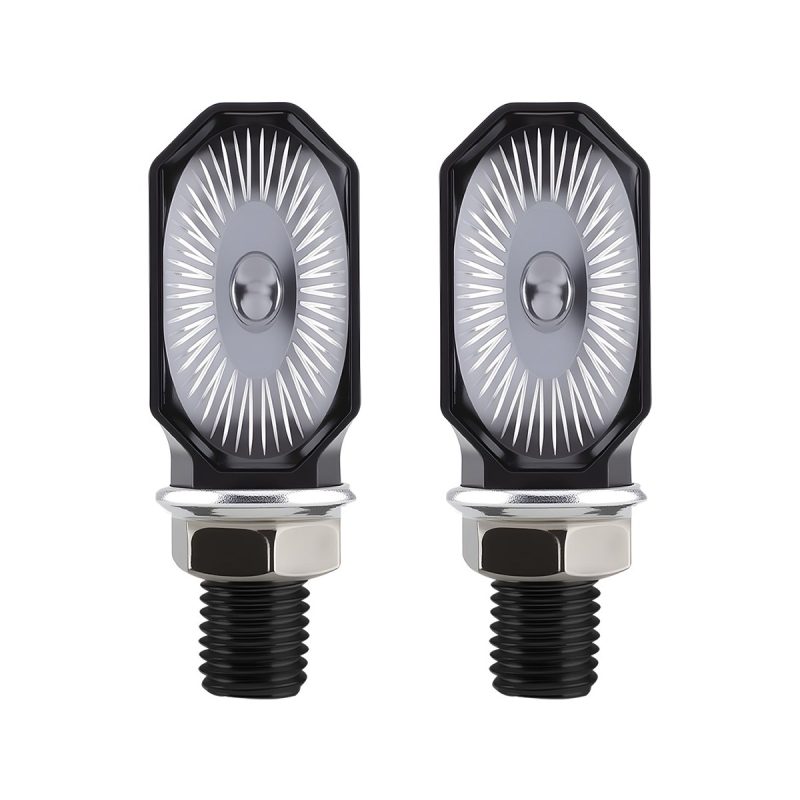 AC-0225 Blue Oval Motorcycle LED DRL Turn Signal Pair side or rear reference