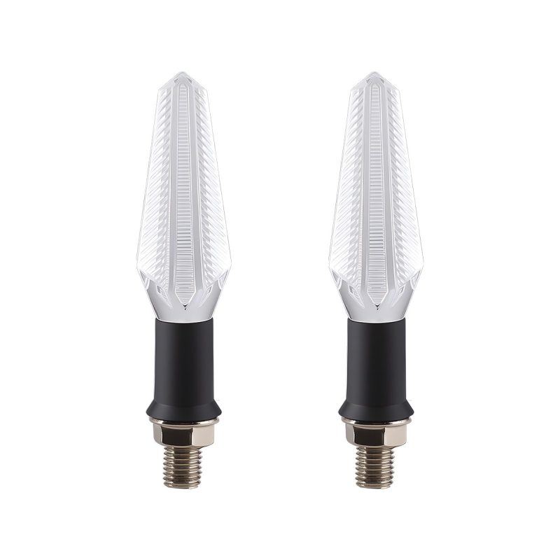 Ac 0237 White Motorcycle Led Drl Front Lens Front product view showing the clear faceted lens shape.