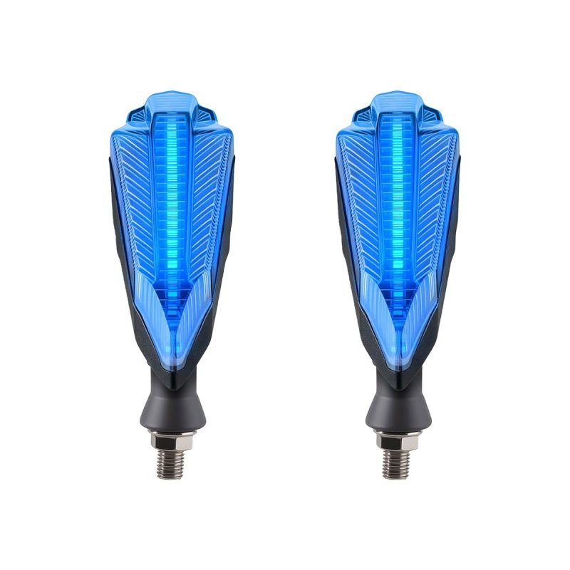 AC-0247 Blue Fin Motorcycle LED DRL Turn Signal Pair