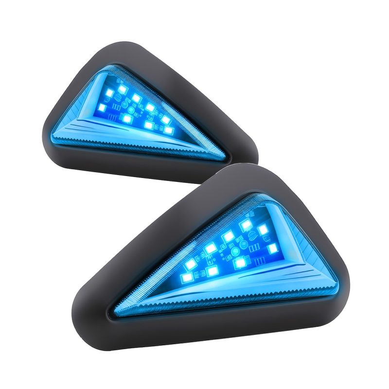 AC-0252 Blue Triangle Motorcycle LED DRL Turn Signal Pair