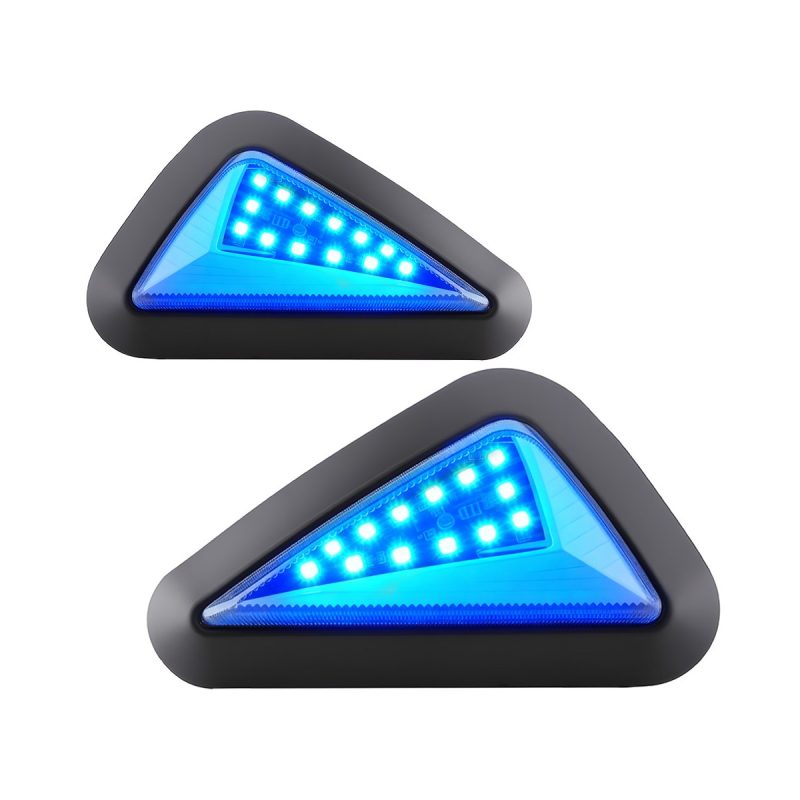 AC-0252 Blue Triangle Motorcycle LED DRL Turn Signal Pair side or rear reference