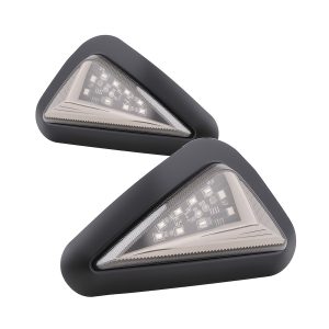 AC-0252 Blue Triangle Motorcycle LED DRL Turn Signal Pair detail angle reference