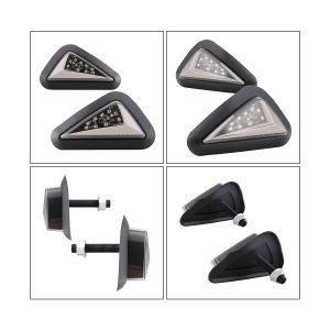 AC-0252 Blue Triangle Motorcycle LED DRL Turn Signal Pair package or application reference