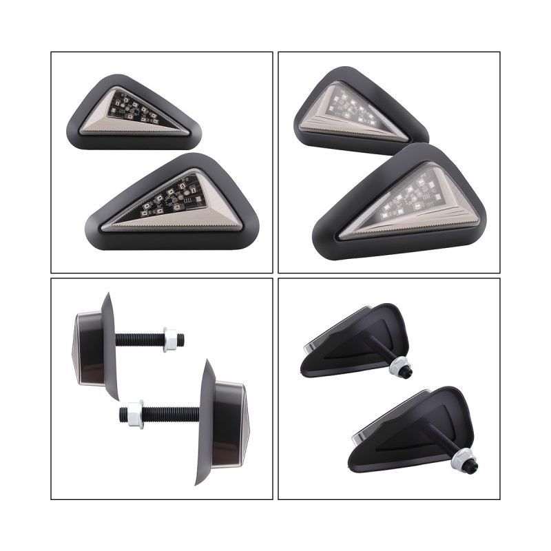 AC-0252 Blue Triangle Motorcycle LED DRL Turn Signal Pair package or application reference