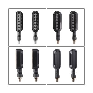 AC-0263 Red Yellow Oval Motorcycle LED DRL Turn Signal Pair