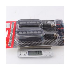 Ac 0263 Red Yellow Oval Motorcycle Led Turn Signal Package Weight Package view with red+yellow label and scale reference from the supplied image.