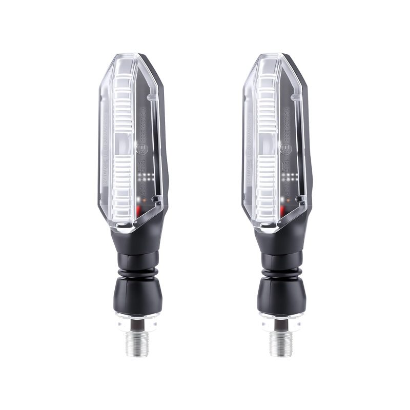 Ac 0265 Blue Motorcycle Led Drl Front Pair Front product pair view showing the clear lens shape.