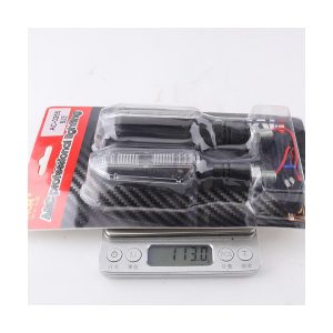 Ac 0265 Blue Motorcycle Led Drl Package Weight Package view with blue label and scale reference from the supplied image.