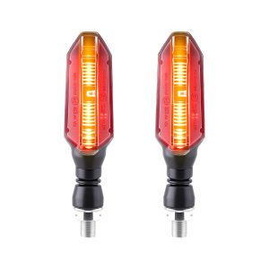 Ac 0266 Red Oval Motorcycle Led Drl Front Lit Pair Front red light product pair view from the supplied images.