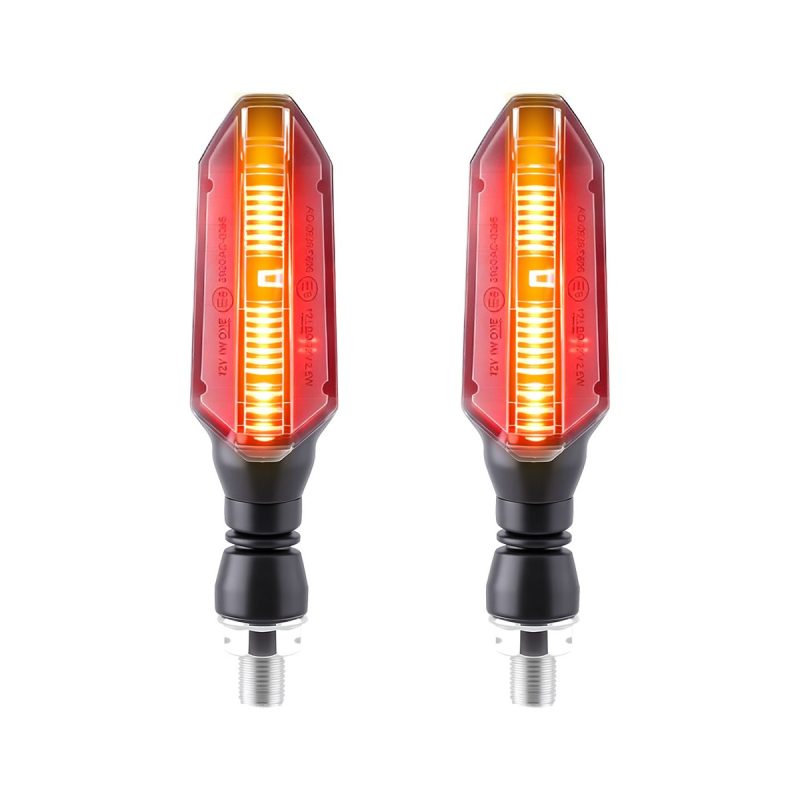 Ac 0266 Red Oval Motorcycle Led Drl Front Lit Pair Front red light product pair view from the supplied images.