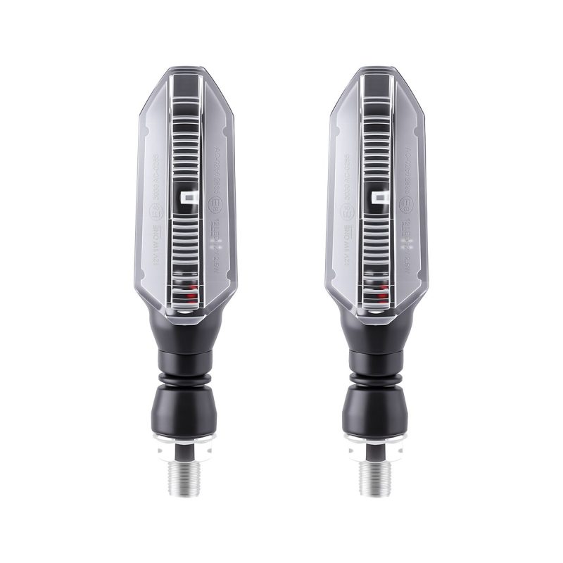 Ac 0266 Red Oval Motorcycle Led Turn Signal Clear Front Clear lens product pair view for shape identification.