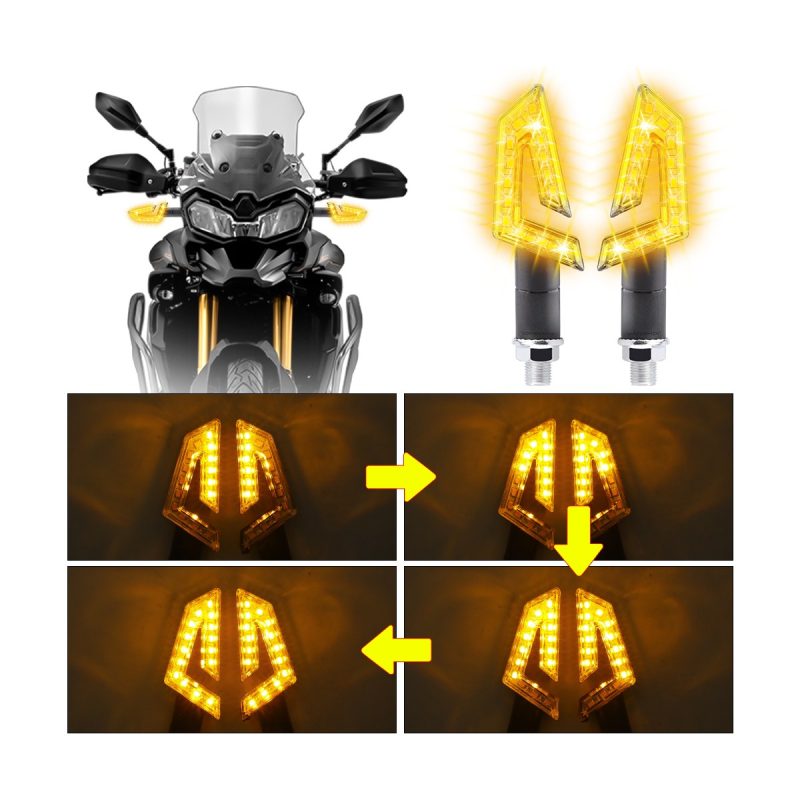 Ac 0270 Yellow Arrow Motorcycle Led Flow Turn Signal 05 Sequential Light Reference Source image showing yellow flowing light sequence reference.