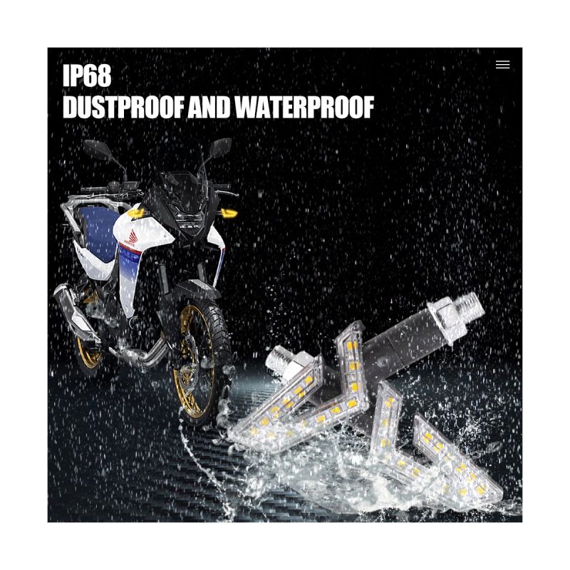 Ac 0270 Yellow Arrow Motorcycle Led Flow Turn Signal 06 Ip68 Source Reference Source image showing IP68 dustproof and waterproof reference.