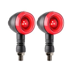 AC-0271S Round Red Motorcycle LED DRL Turn Signal Pair