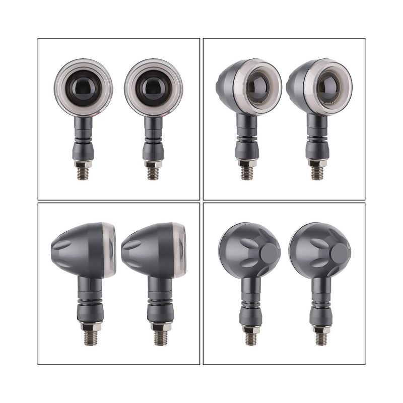 AC-0271S Round Red Motorcycle LED DRL Turn Signal Pair multi-view product reference