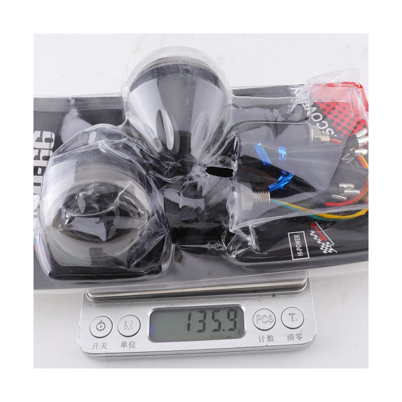 AC-0271S Round Red Motorcycle LED DRL Turn Signal Pair package or kit reference