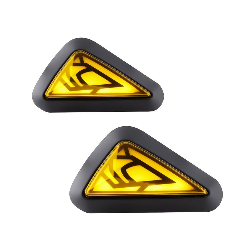 AC-0275 Triangle Motorcycle LED DRL Turn Signal Pair detail angle reference