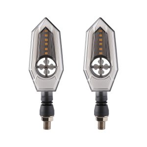 AC-0289 Amber Diamond Motorcycle LED DRL Turn Signal Pair