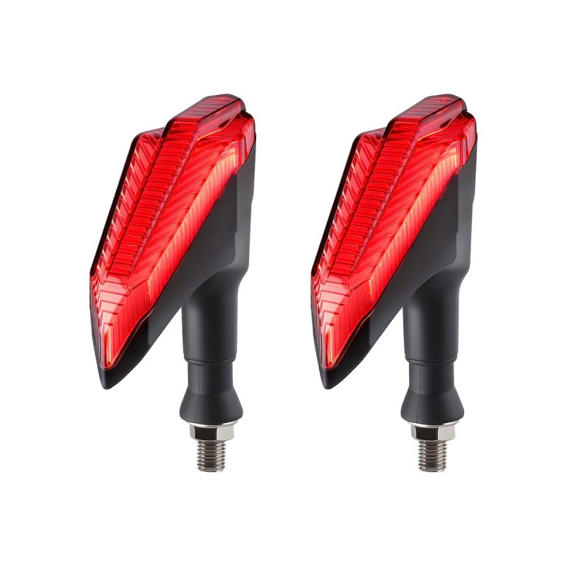 AC-0299 Red Shield Motorcycle LED DRL Turn Signal Pair