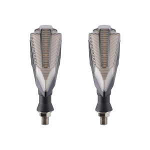 AC-0299 Red Shield Motorcycle LED DRL Turn Signal Pair detail angle reference