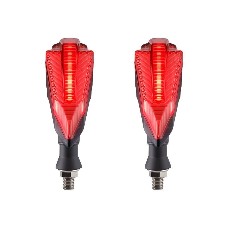 AC-0299 Red Shield Motorcycle LED DRL Turn Signal Pair multi-view product reference