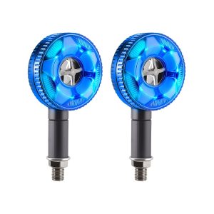 AC-0305 Blue Rotating-Fan Motorcycle LED DRL Turn Signal Pair