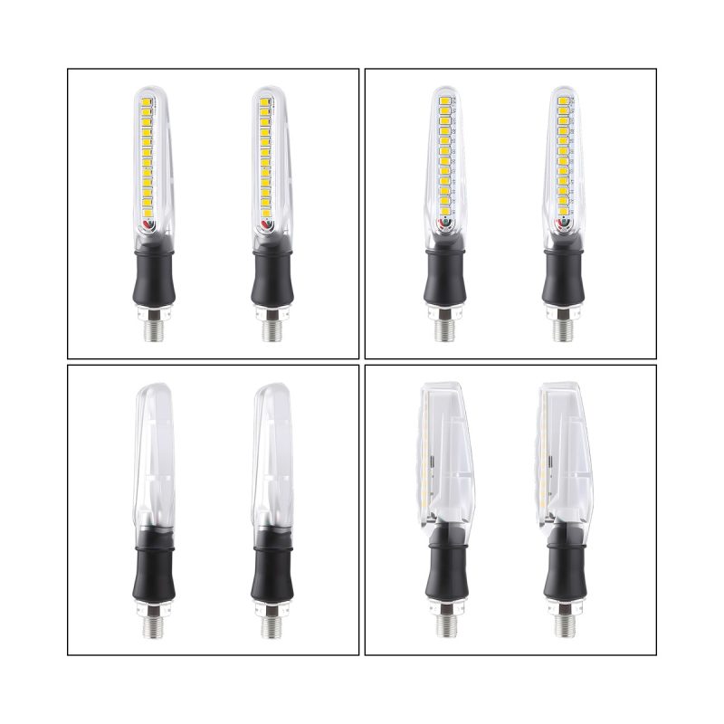 Ac 0802 Clear Lens Motorcycle Led Drl Turn Signal 01 Main One To One Multi Angle Product View AC-0802 Clear Lens Motorcycle LED DRL Turn Signal Pair
