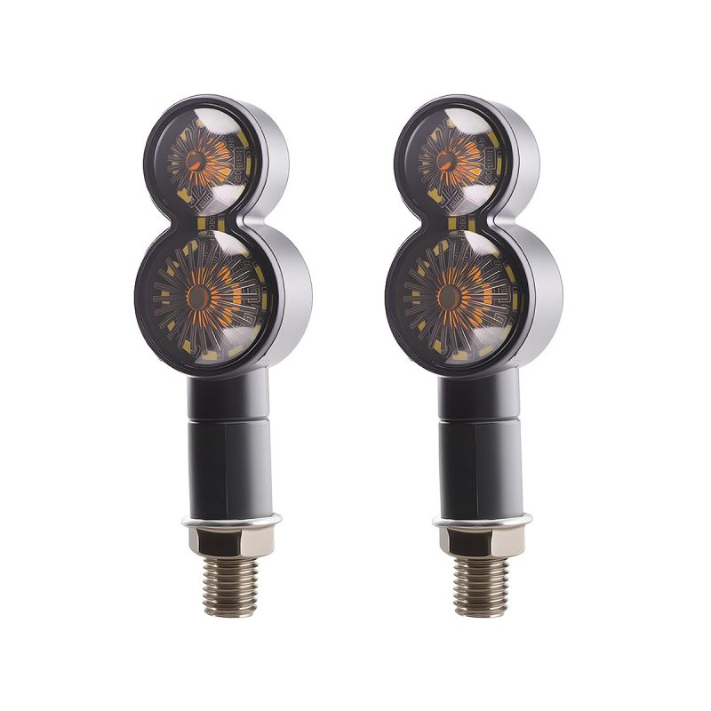 AC-0804 Dual-Round Motorcycle LED DRL Turn Signal Pair lighting color reference