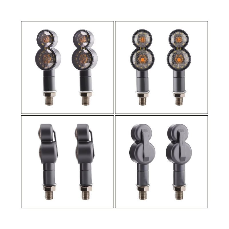 AC-0804 Dual-Round Motorcycle LED DRL Turn Signal Pair detail reference