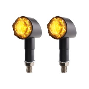 AC-0810 Amber Round Motorcycle LED DRL Turn Signal Pair