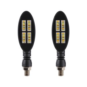 AC-0814 Oval-Bar Motorcycle LED DRL Turn Signal Pair
