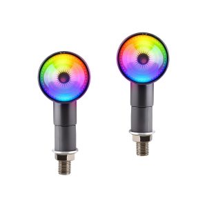 AC-0819 RGB Round Motorcycle LED DRL Turn Signal Pair