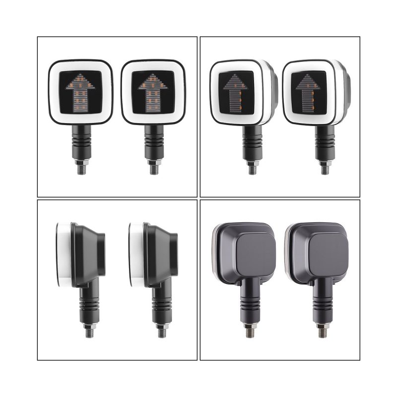 AC-0825 Square Arrow Motorcycle LED DRL Turn Signal Pair package or application reference