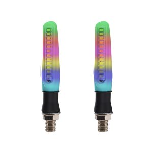AC-0832 Iridescent Vertical Motorcycle LED DRL Turn Signal Pair 12V-24V