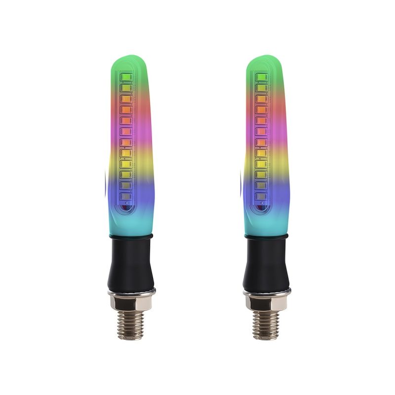 Ac 0832 Iridescent Vertical Motorcycle Led Drl Turn Signal Main AC-0832 Iridescent Vertical Motorcycle LED DRL Turn Signal Pair 12V-24V