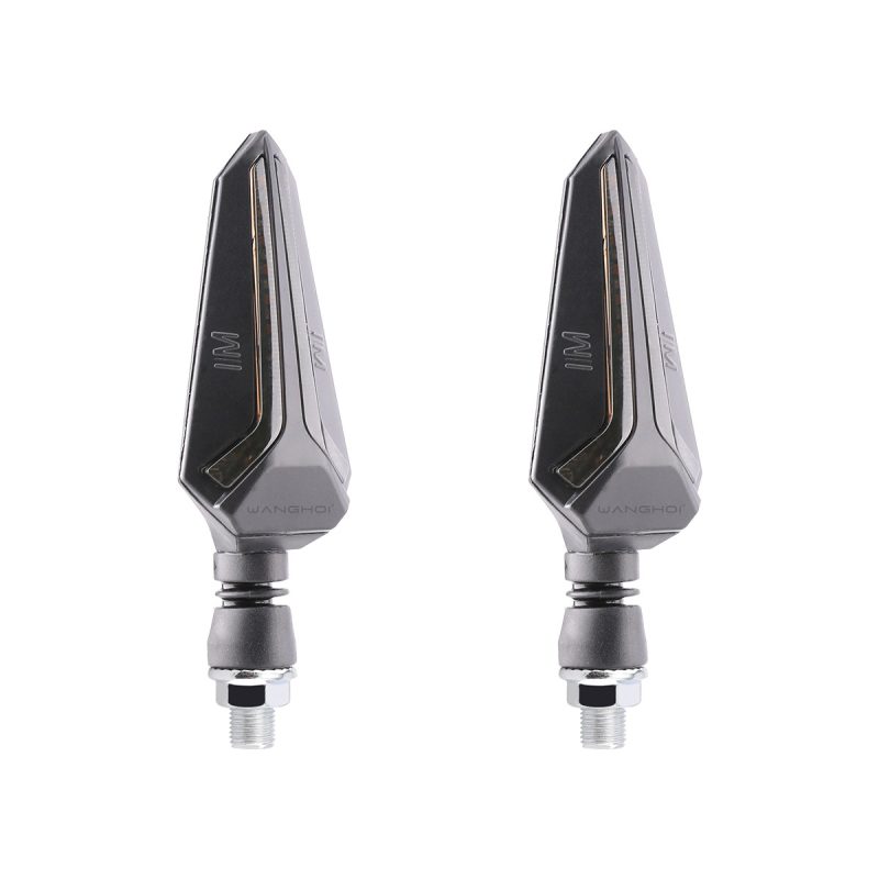 Ac 0834 Smoked Arrow Motorcycle Led Flow Turn Signal 01 Main One To One Angled Product Pair AC-0834 Smoked Arrow Motorcycle LED Flow Turn Signal Pair