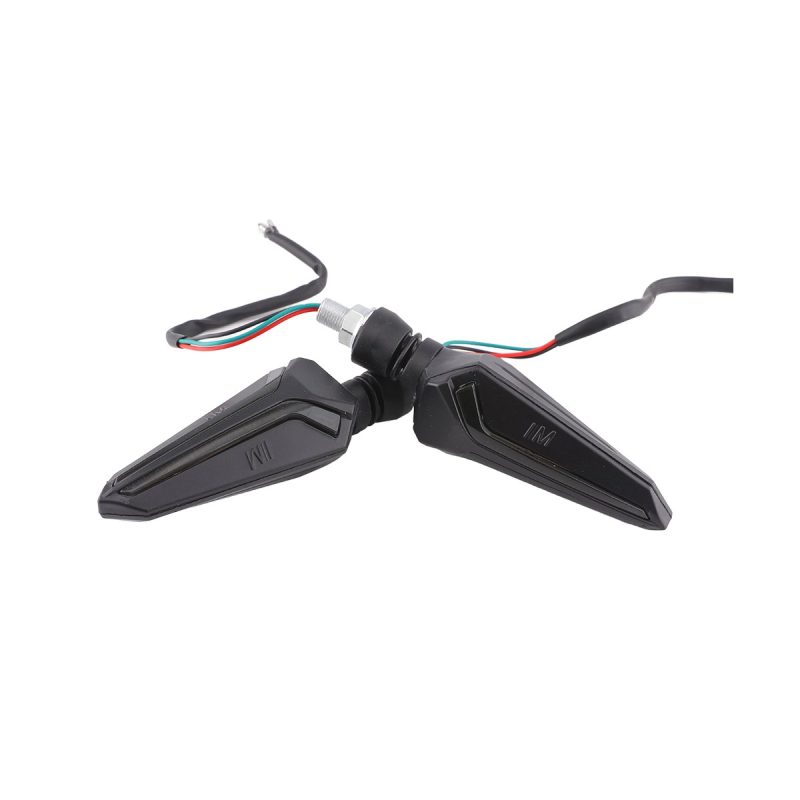 Ac 0834 Smoked Arrow Motorcycle Led Flow Turn Signal 03 Wiring Product View Product view showing paired lights with wiring and threaded mounting stems.