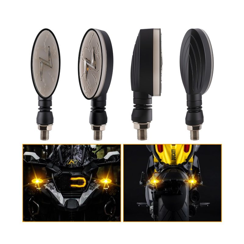 AC-0837 Oval Motorcycle LED DRL Turn Signal Pair effect reference