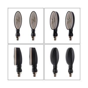 AC-0837 Oval Motorcycle LED DRL Turn Signal Pair detail reference