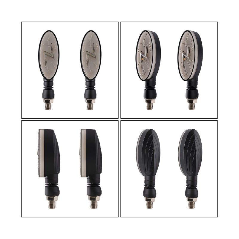 AC-0837 Oval Motorcycle LED DRL Turn Signal Pair detail reference