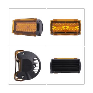 Amber Lens Dual Row Led Work Light 06 Amber Dual Views Product view collage for amber lens dual-row LED work light