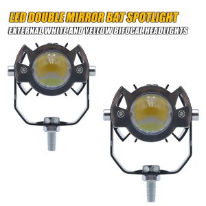 Bat Style Dual Mirror Led Motorcycle Spotlight Main Bat-Style Dual-Mirror LED Motorcycle Spotlight