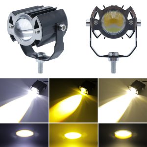 Bat Style Dual Mirror Led Motorcycle Spotlight Output White/yellow output reference from the supplied product graphics.