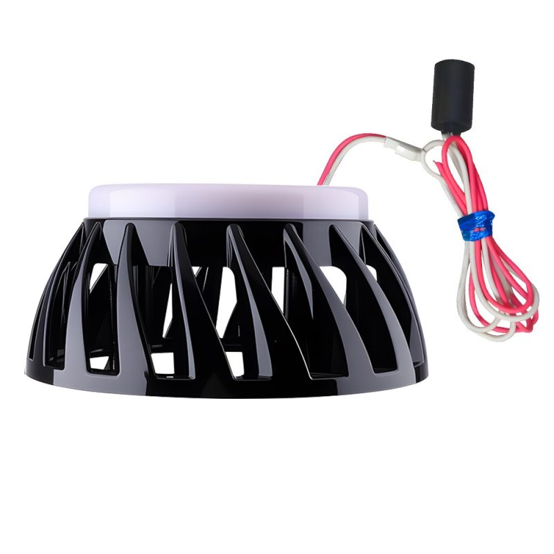 Black Circular Light Guide Rotating Angel Eye Side Profile Side profile source image showing the black shell depth and wire lead.